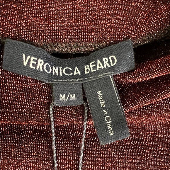 Veronica Beard Mylie Top Ruched Mock Neck Long Sleeve Top Size M In Crimson Red - Picture 14 of 15